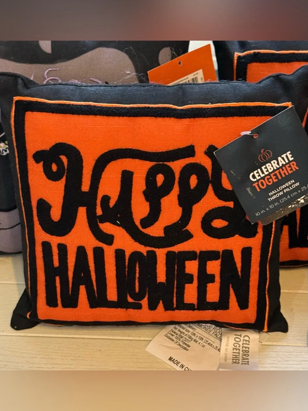 4 Celebrate Together Halloween 10” x 10”Throw Pillows new trick or treat